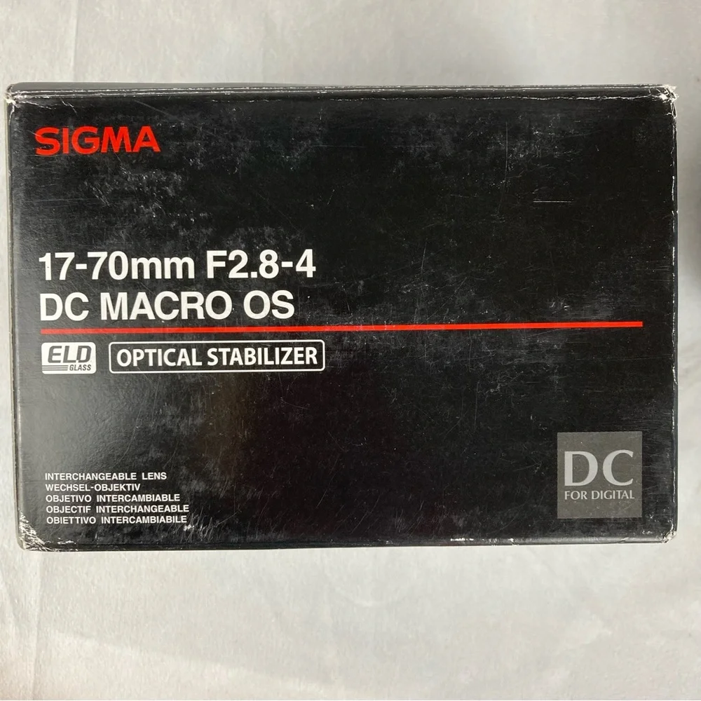 Sigma Lens 17-70mm F2.8-4 DC Macro OS HSM for Sigma AF SA Mount w/ Box & Manual